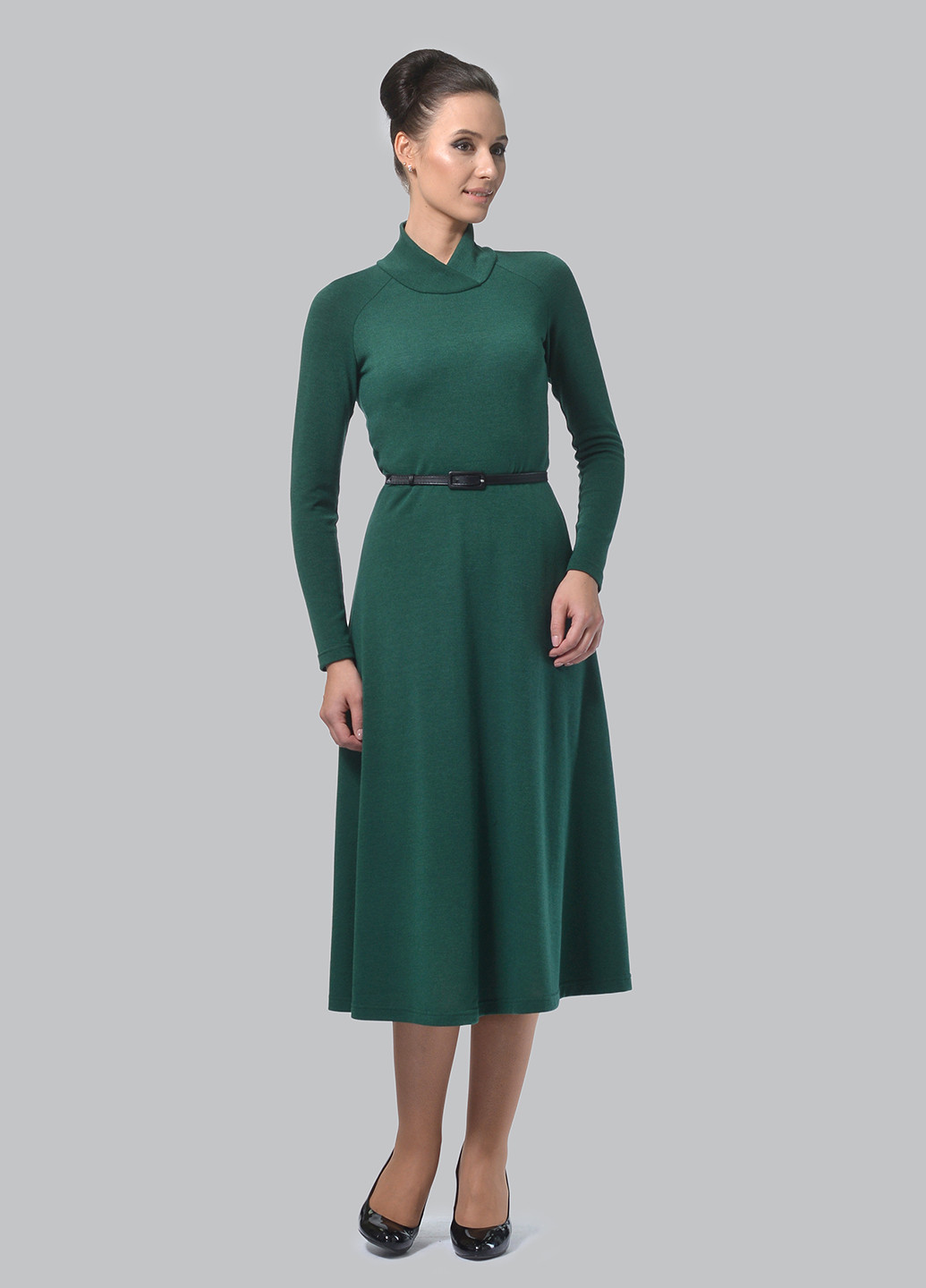 Зелена кежуал сукня, сукня сукня-водолазка, кльош Alika Kruss однотонна