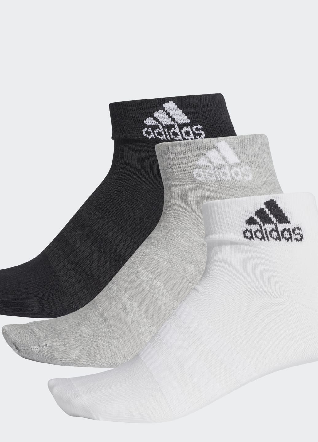 Три пары носков adidas логотипы комбинированные спортивные