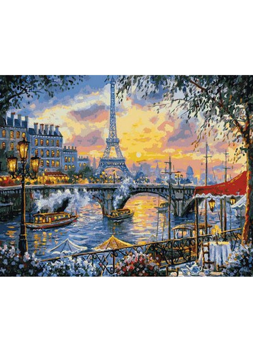 Картина по номерам Париж на закате Babylon комбинированные