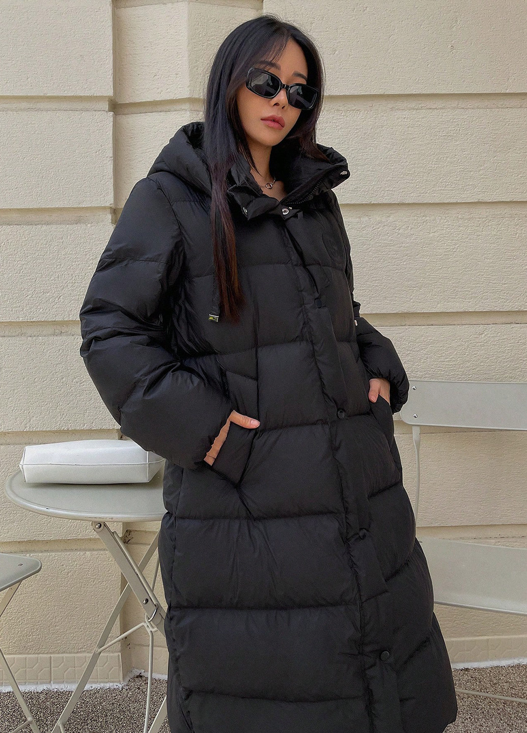 Черная зимняя куртка SHEIN