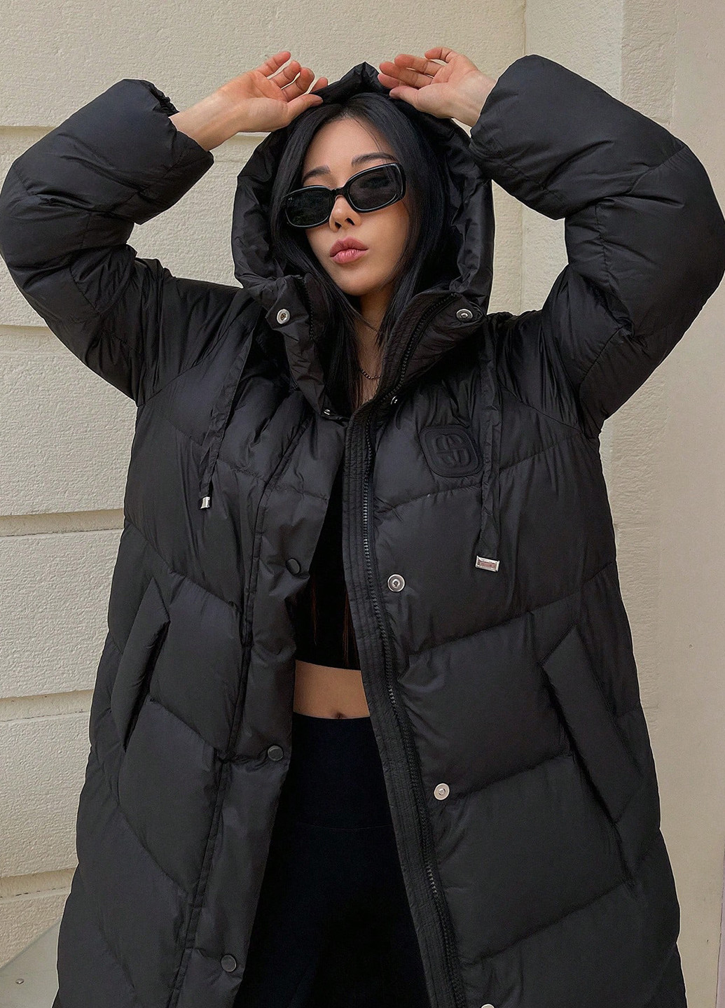 Черная зимняя куртка SHEIN