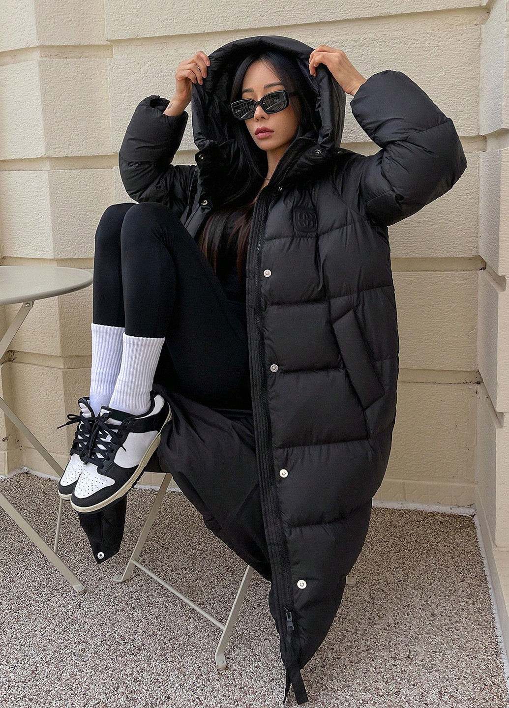 Черная зимняя куртка SHEIN