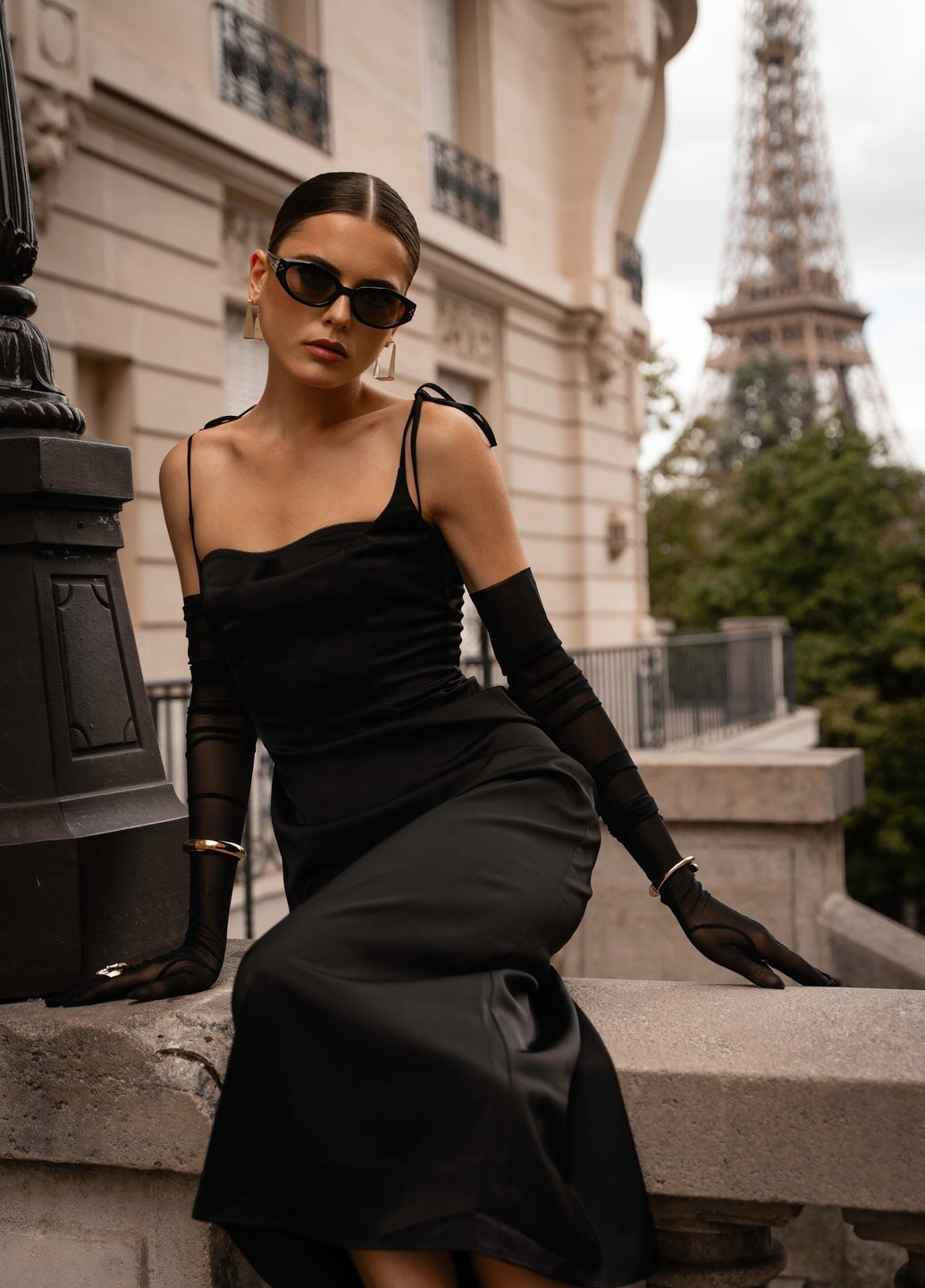 Черное вечернее, кэжуал платье платье-комбинация, с открытой спиной Gepur однотонное