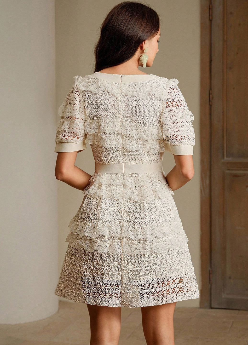 Кремова кежуал сукня SHEIN однотонна