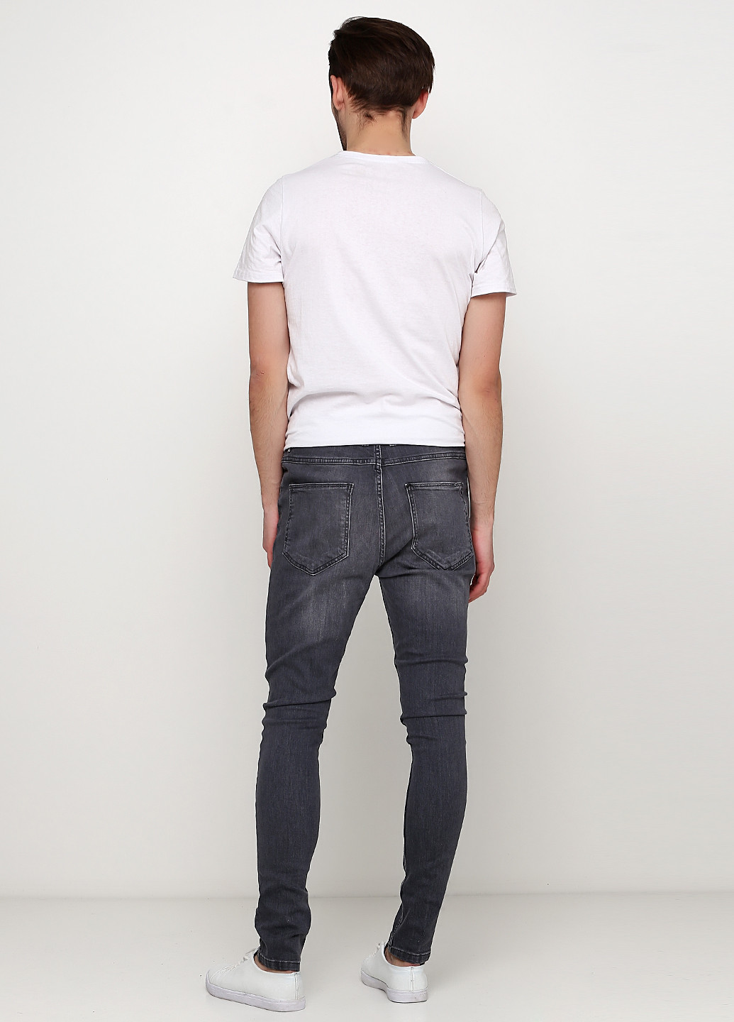 Серые демисезонные скинни фит джинсы Solid