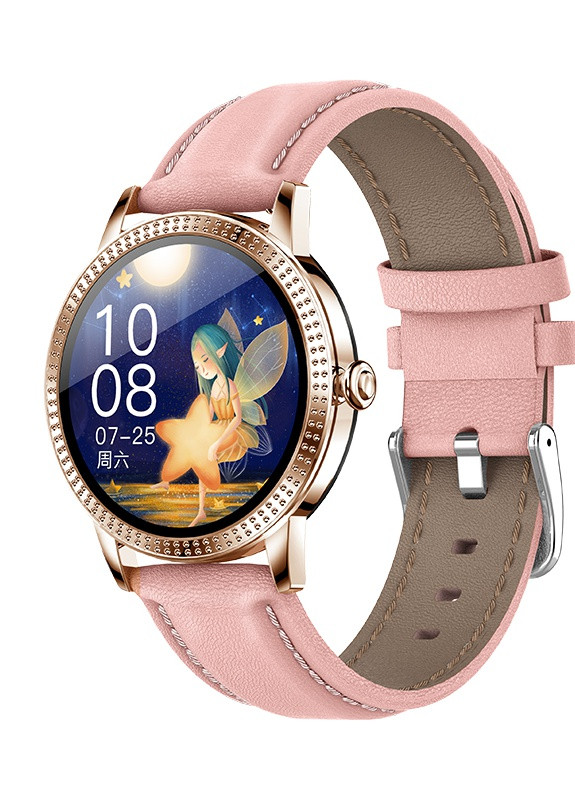 Розумні смарт годинник CF18 Pro Leather з вимірюванням тиску і пульсу Pink Lemfo (224437096)