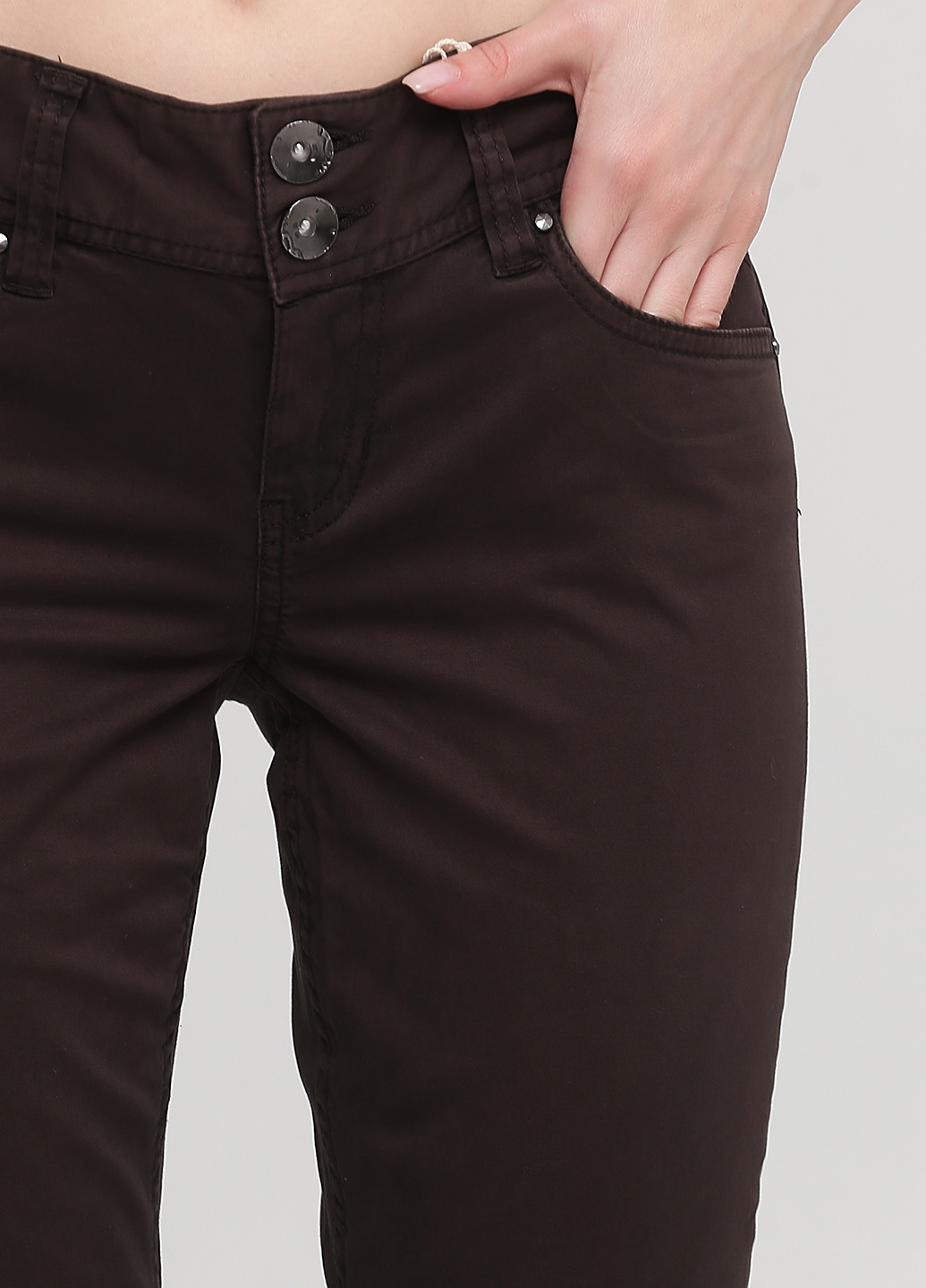 Темно-коричневые кэжуал демисезонные зауженные брюки DDP