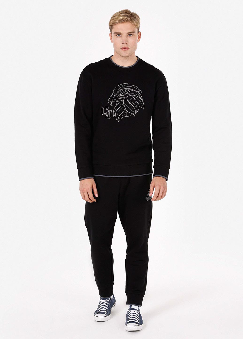 Черные кэжуал, спортивные демисезонные джоггеры брюки Colin's