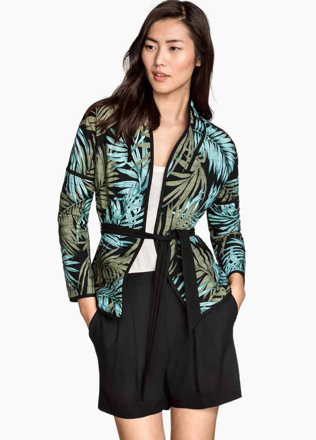 Черный женский жакет H&M с рисунком - демисезонный