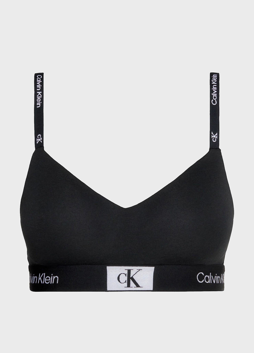 Чёрный топ бюстгальтер Calvin Klein без косточек хлопок