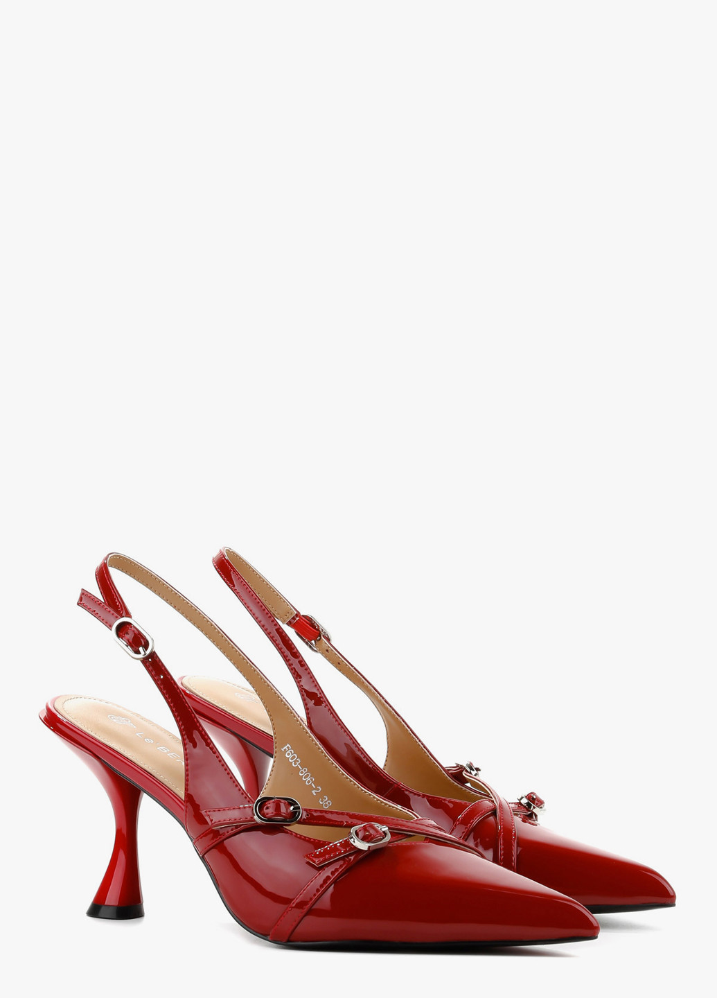 Le'BERDES Туфли слингбеки красный з натуральная кожа, украина — лето (370483596)