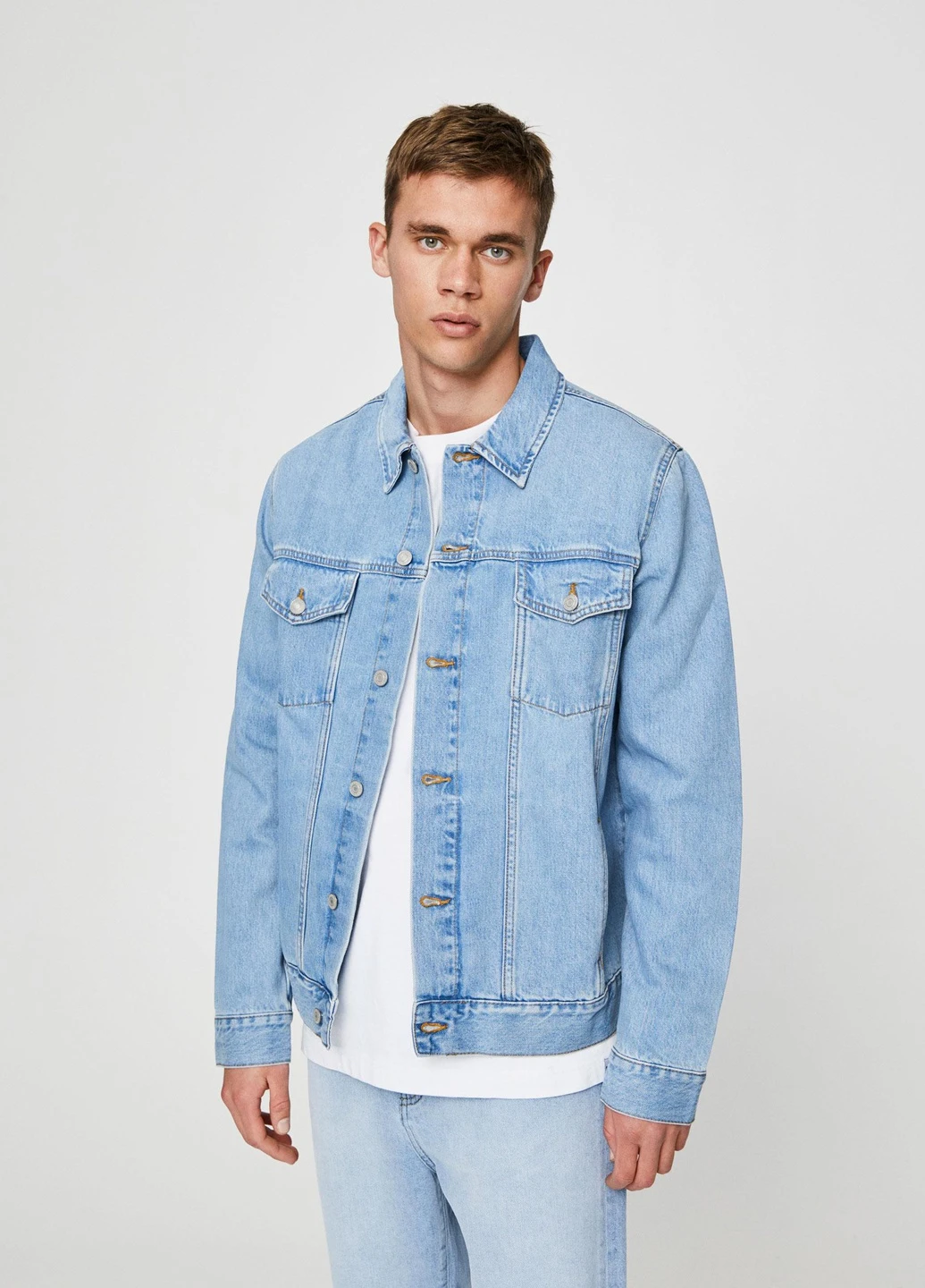 Світло-блакитна джинсова куртка,блідо-блакитний, Pull & Bear