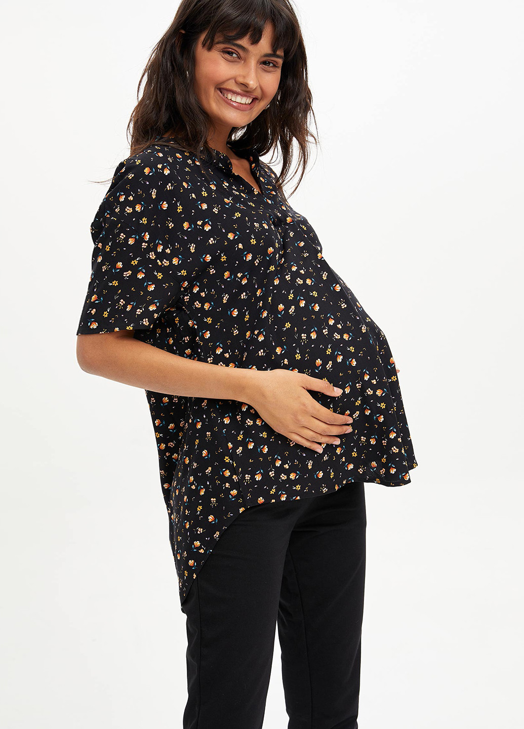 Чорна блуза для вагітних DeFacto