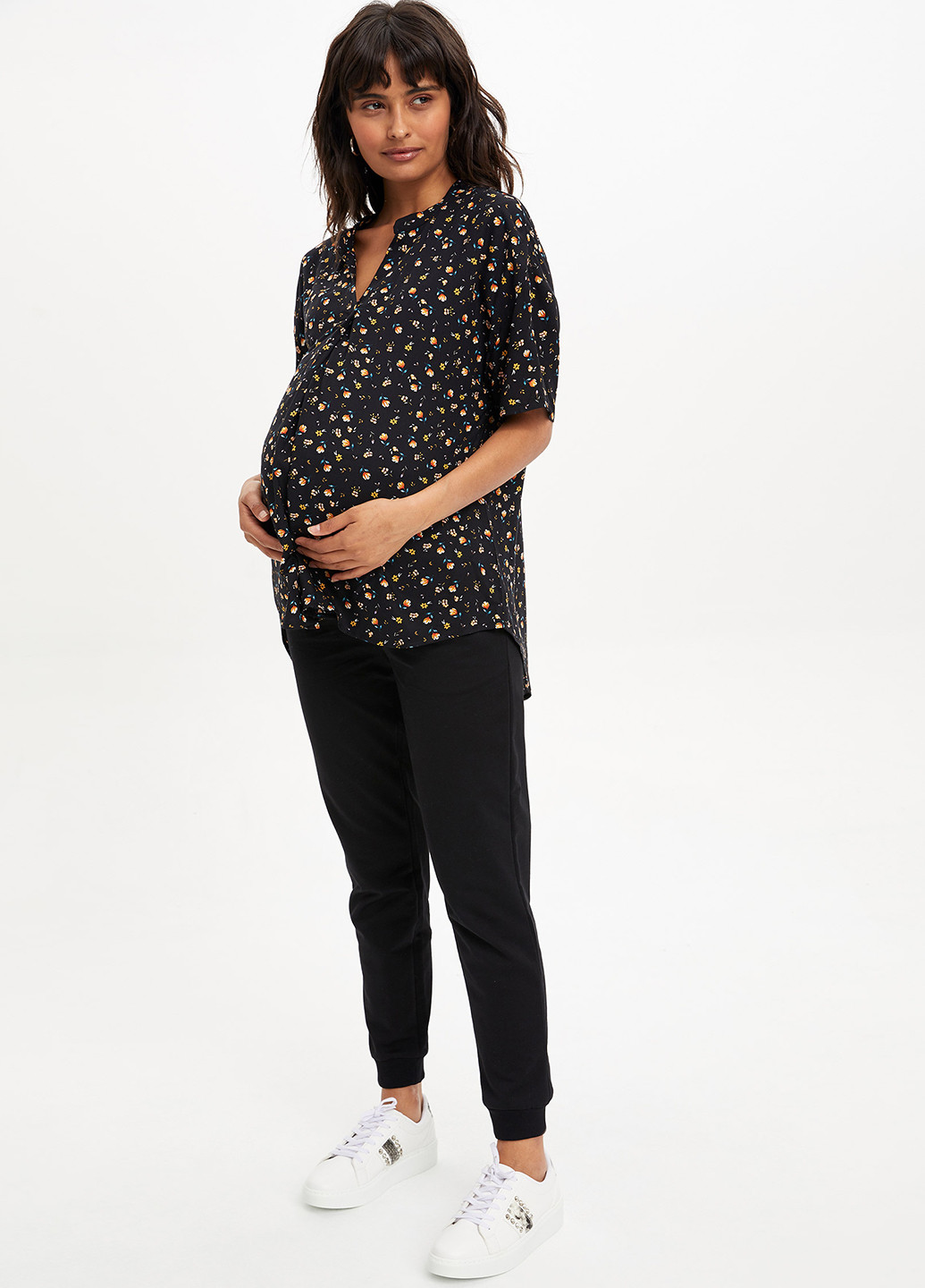 Чорна літня блуза для вагітних DeFacto