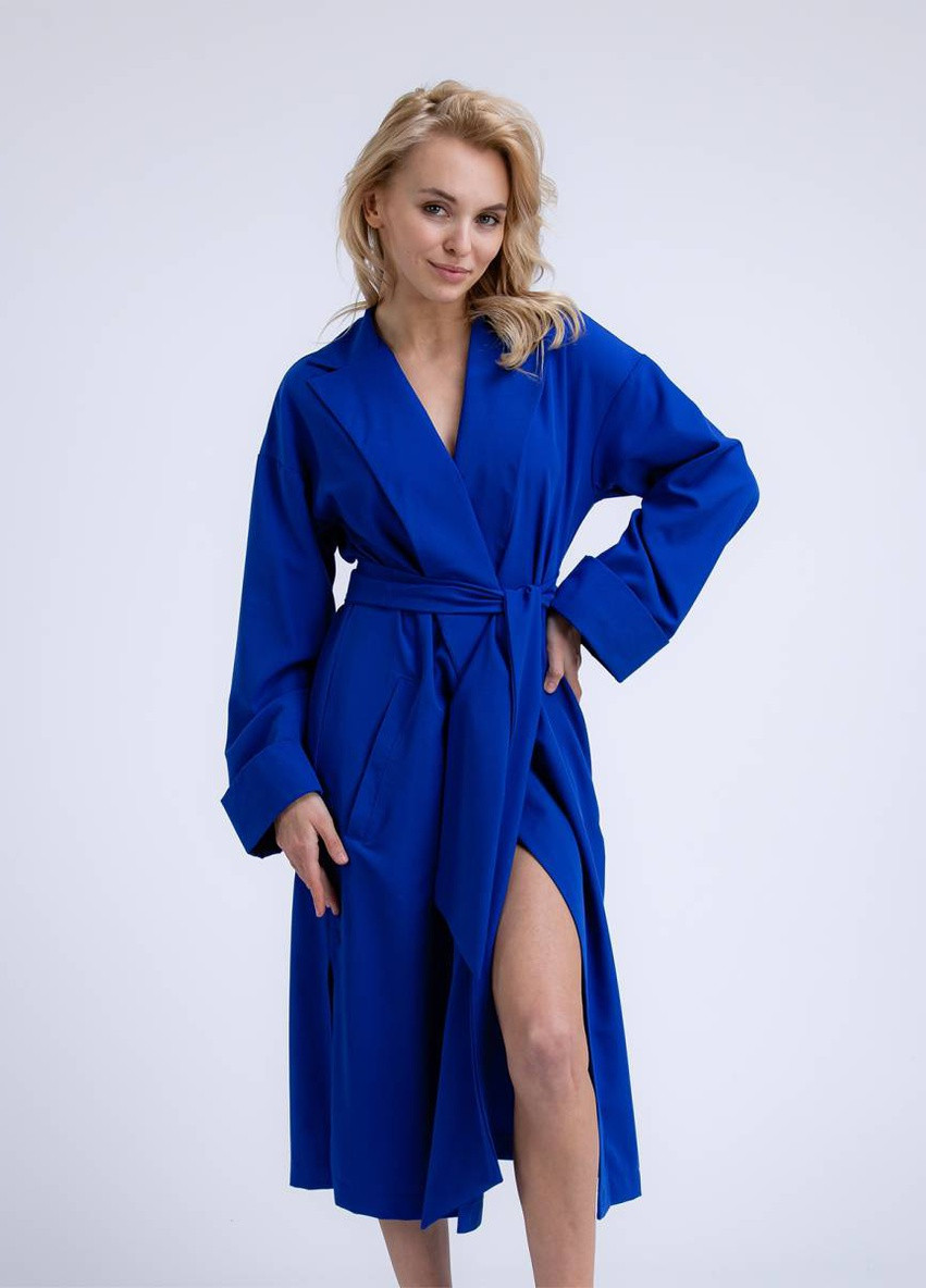 Синя кежуал сукня-кімоно довжини міді romashka Ромашка однотонна