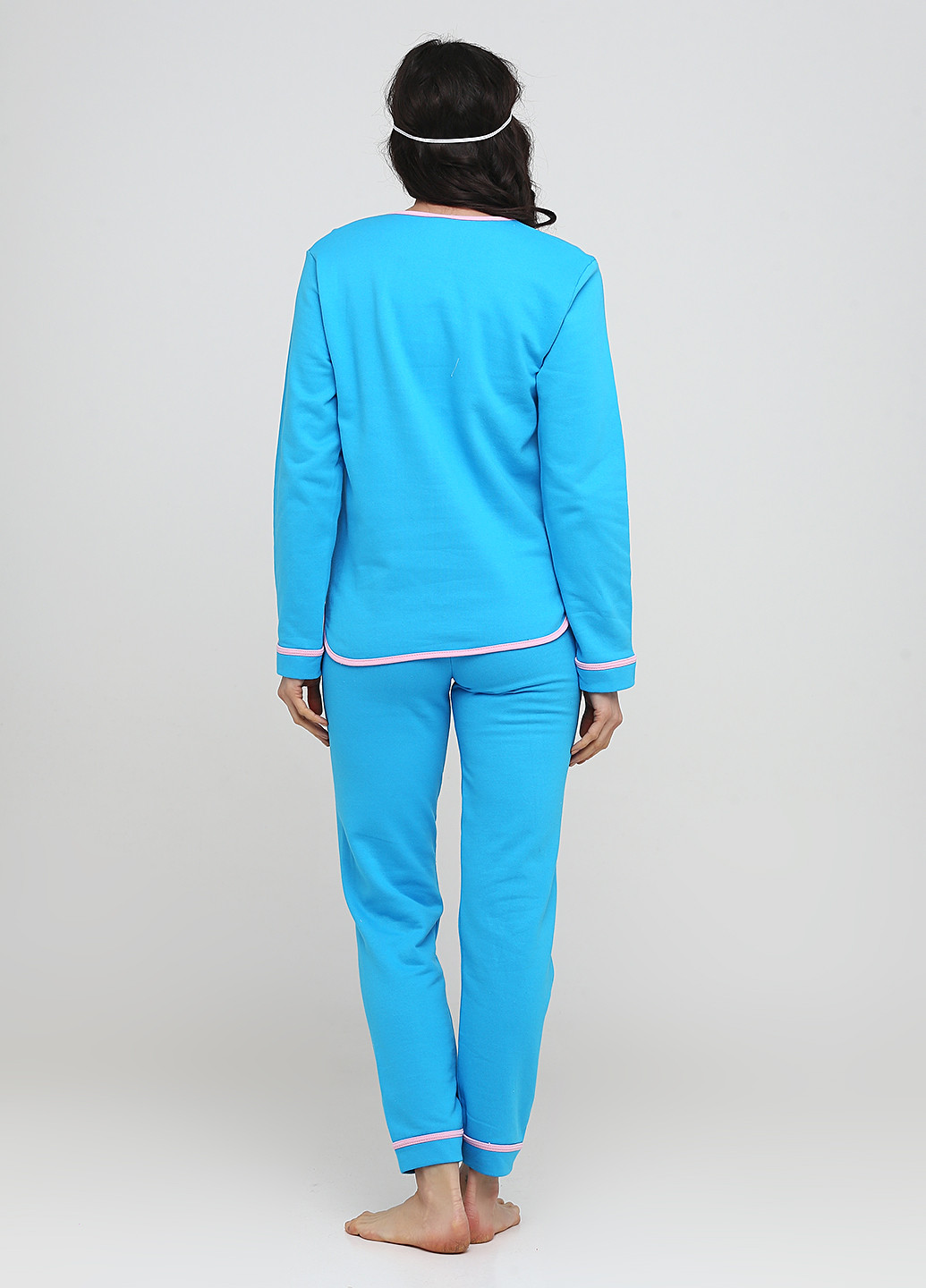 Синяя всесезон пижама (маска для сна, свитшот, брюки) свитшот + брюки Трикомир