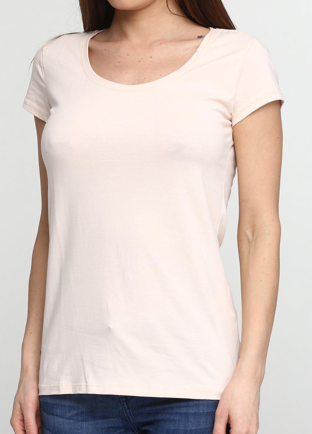 Бледно-розовая летняя футболка с коротким рукавом Colours of the World