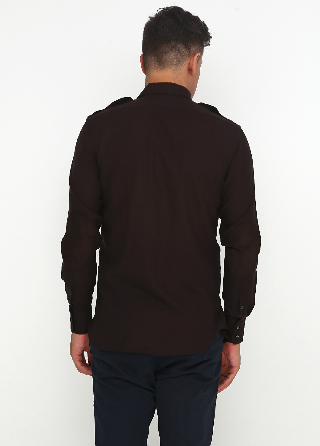 Темно-коричневая кэжуал рубашка однотонная Ralph Lauren