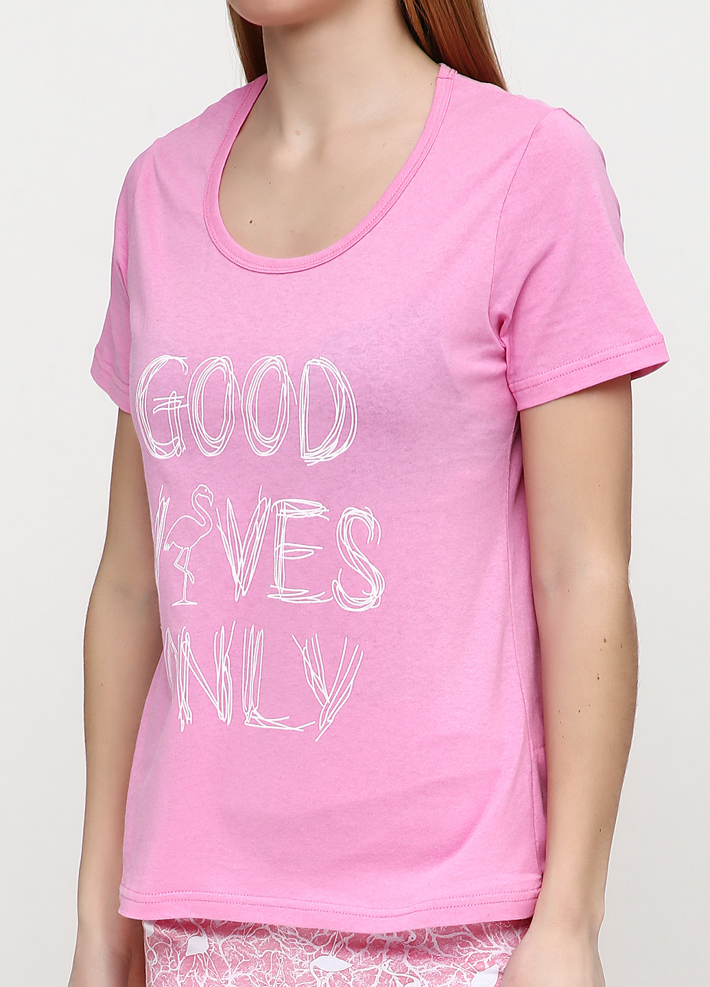 Розово-лиловый демисезонный комплект (футболка, капри) Фабрика наш одяг