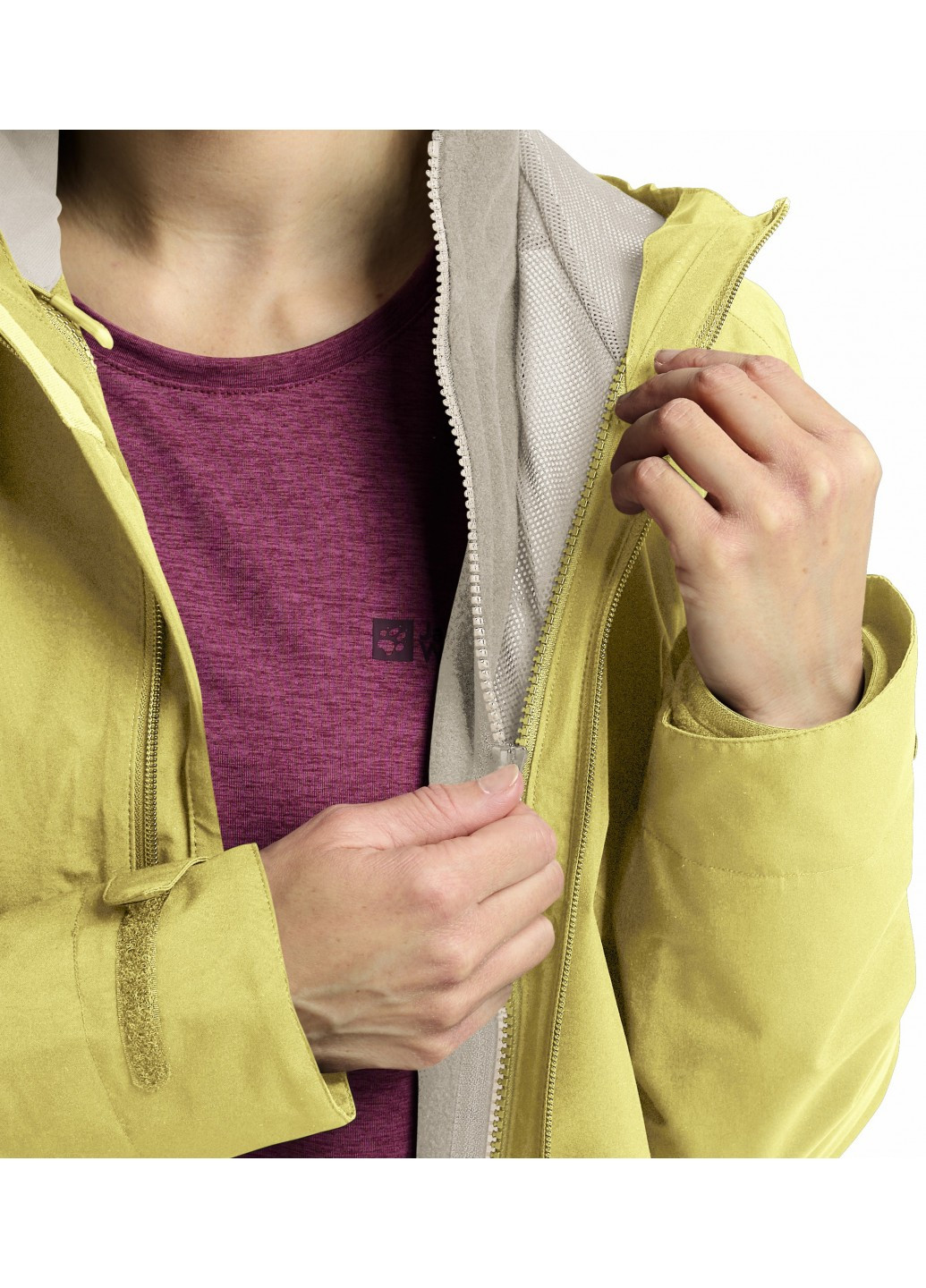 Гірчична демісезонна куртка куртка-трансформер Jack Wolfskin 1115621_M0064