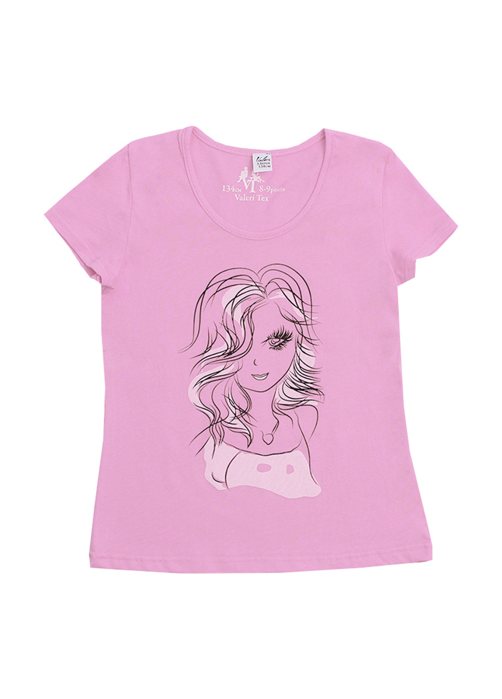 Розовая летняя футболка Валери-Текс