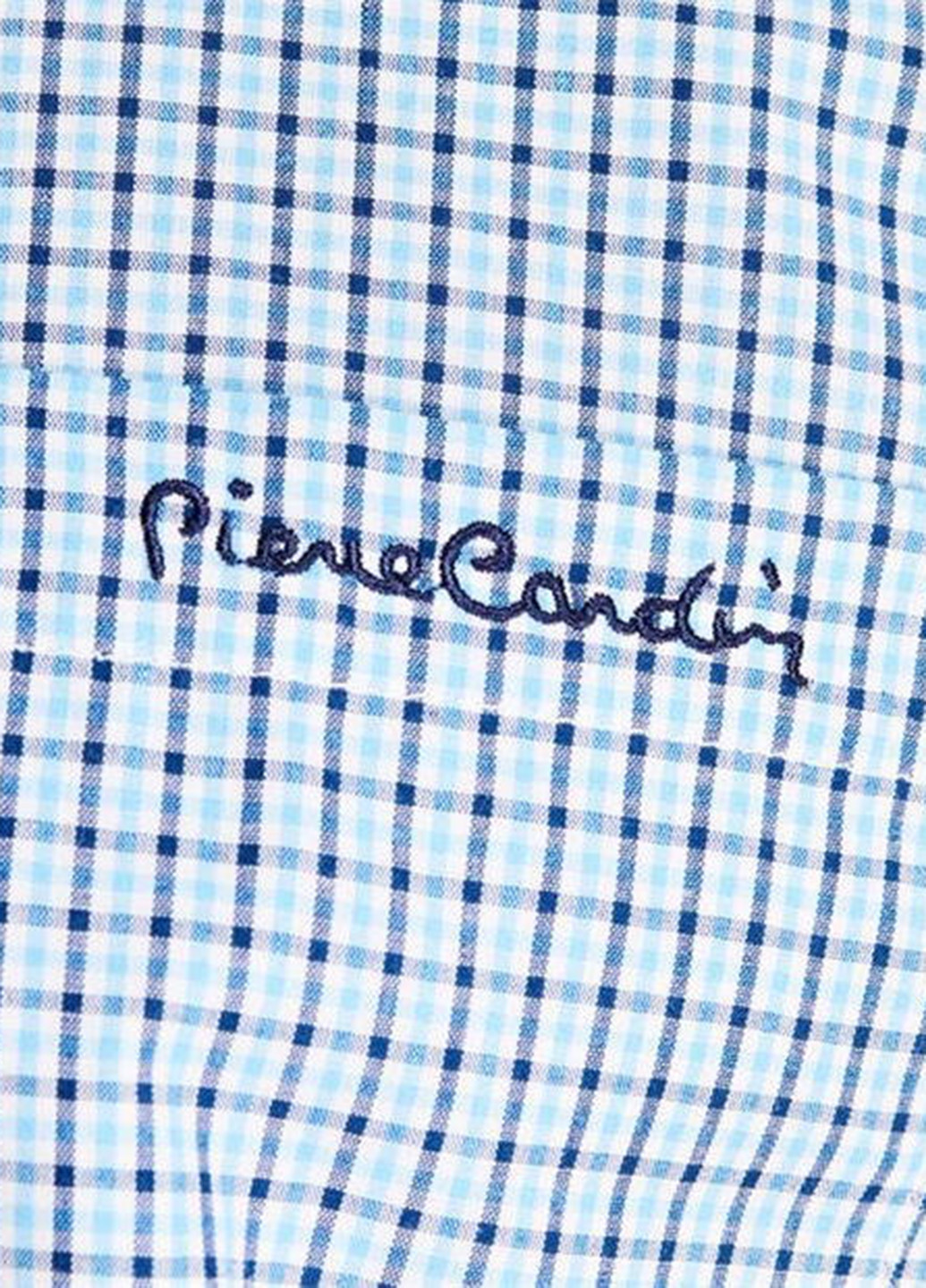 Голубой кэжуал рубашка в клетку Pierre Cardin