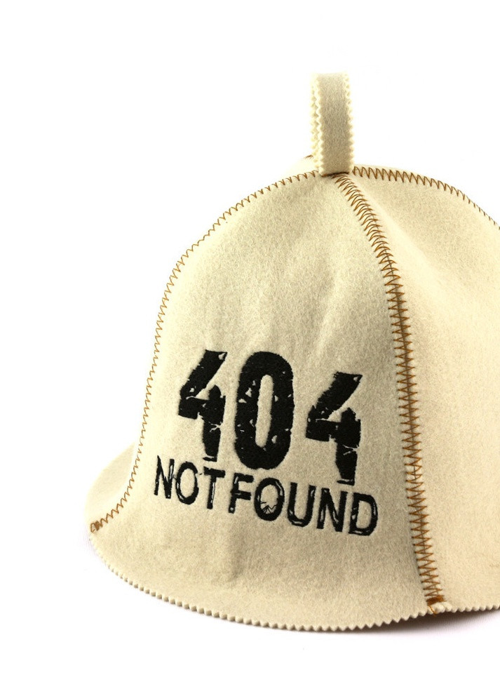 Банная шапка "Ошибка 404", искусственный фетр, белый (LA-330) Luxyart (252611397)