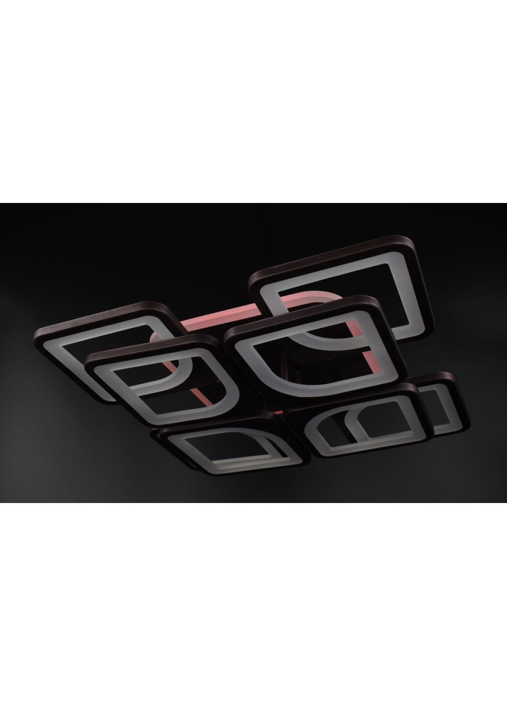 Люстра потолочная LED с пультом A2281/4+4S-RGB-cf Коричневый 11х43х43 см. Sunnysky (253627038)