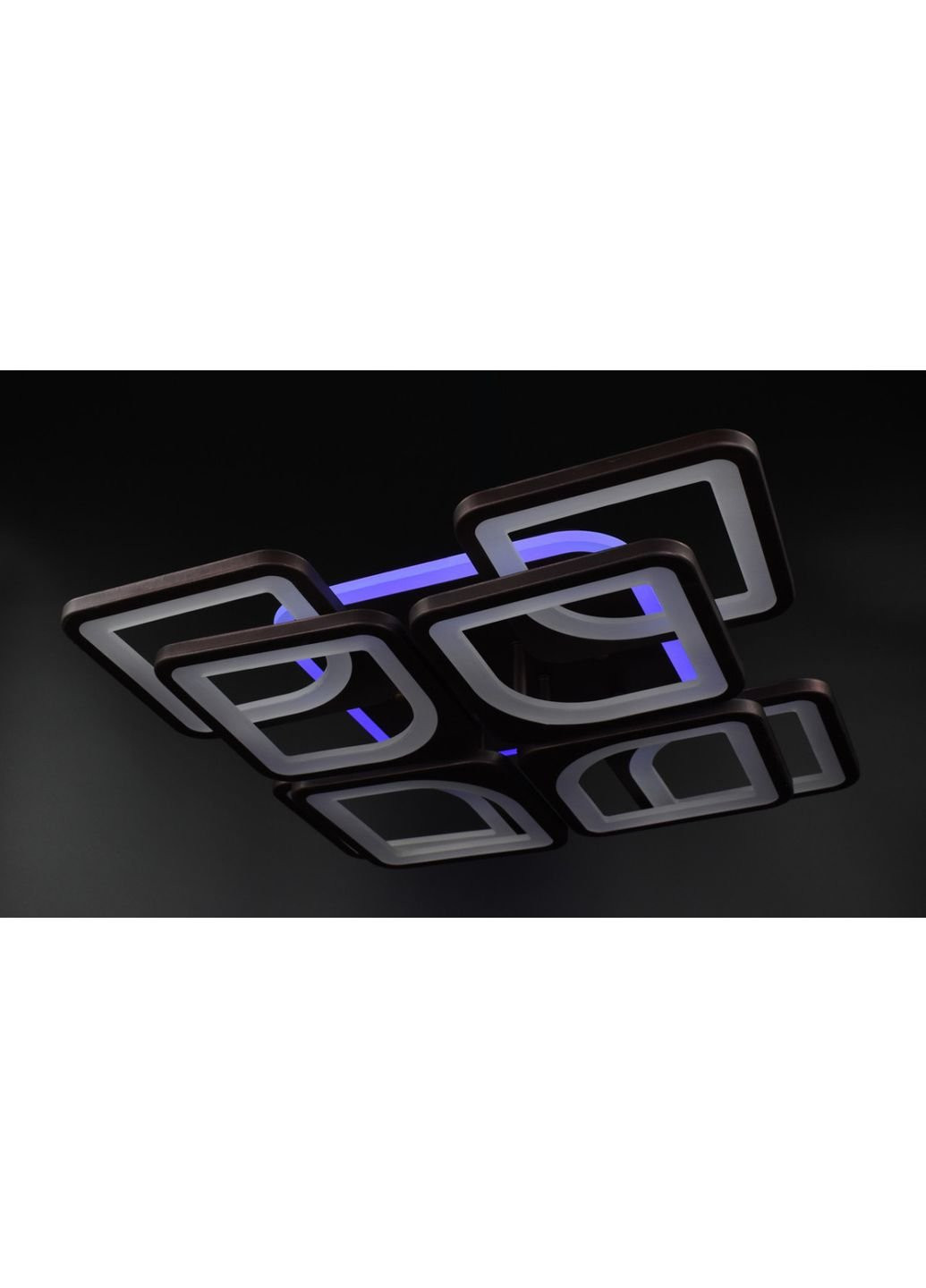 Люстра потолочная LED с пультом A2281/4+4S-RGB-cf Коричневый 11х43х43 см. Sunnysky (253627038)