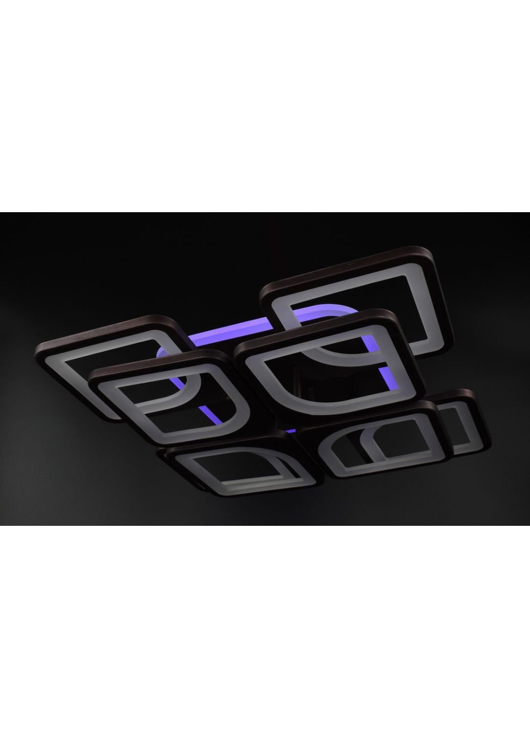 Люстра потолочная LED с пультом A2281/4+4S-RGB-cf Коричневый 11х43х43 см. Sunnysky (253627038)