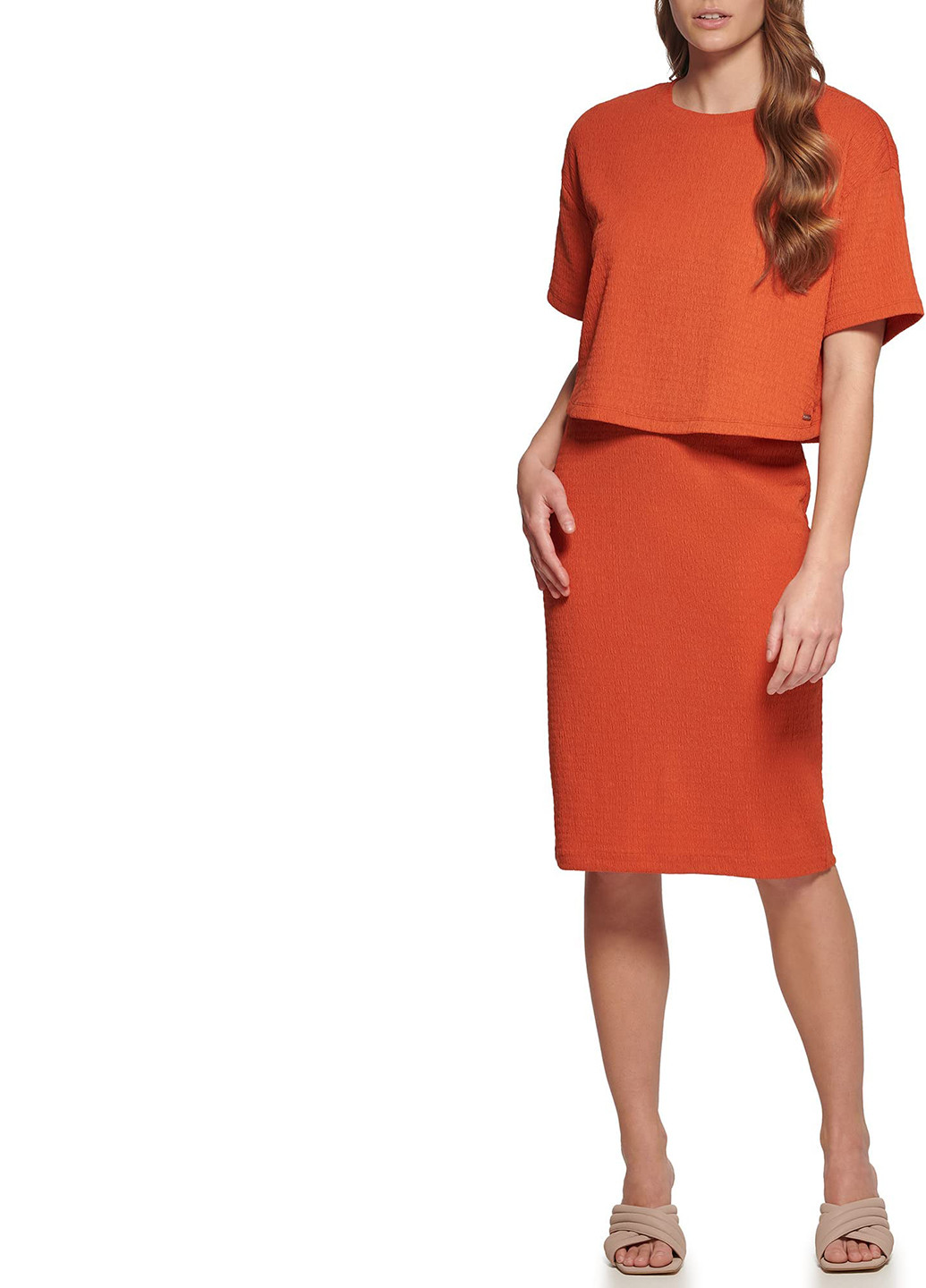 Оранжевая летняя блуза Calvin Klein
