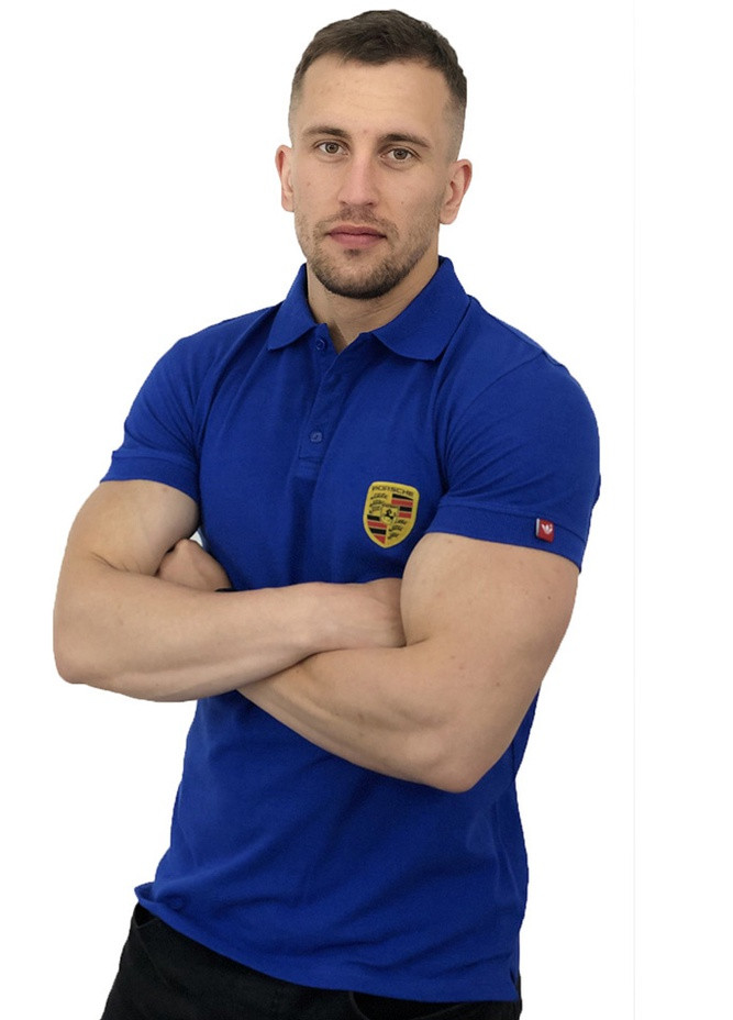 Синяя футболка поло порше Sport Line