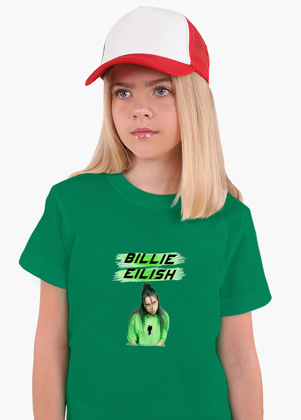 Зеленая демисезонная футболка детская билли айлиш (billie eilish)(9224-1207) MobiPrint