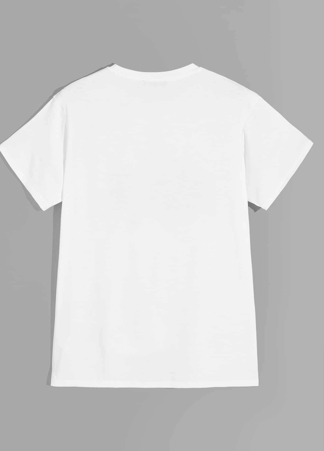 Біла футболка з коротким рукавом та принтом SHEIN