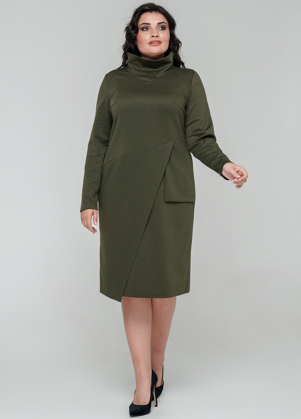 Оливкова (хакі) кежуал сукня A'll Posa однотонна
