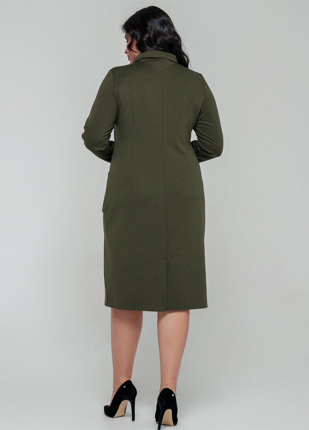Оливкова (хакі) кежуал сукня A'll Posa однотонна