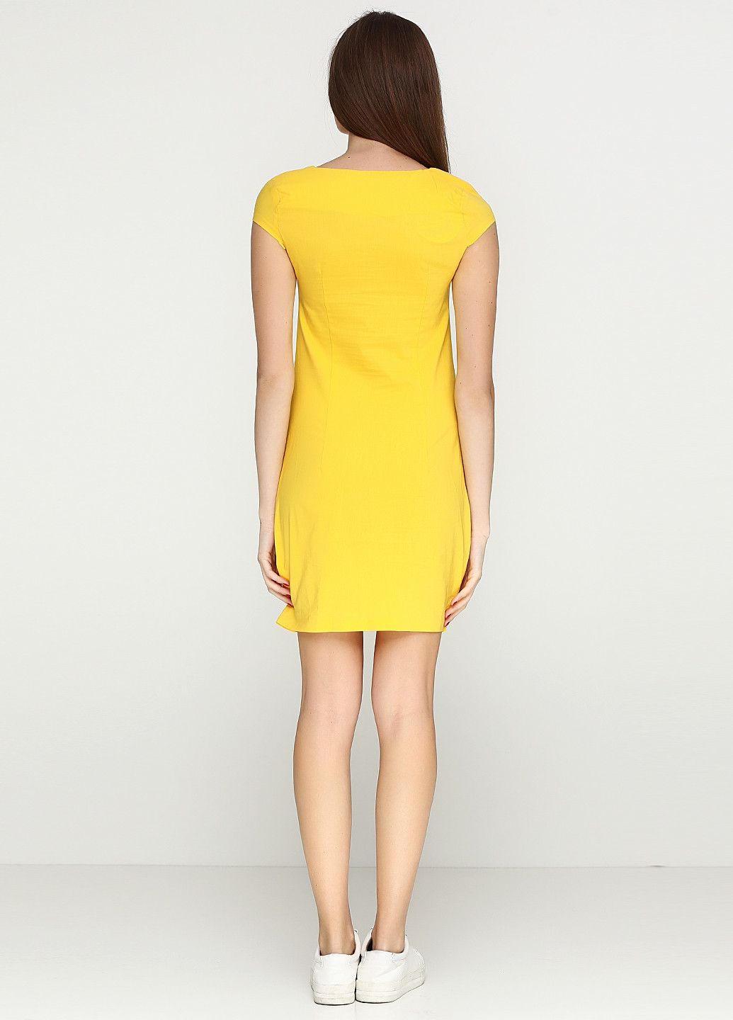 Желтое кэжуал платье Romstyle однотонное