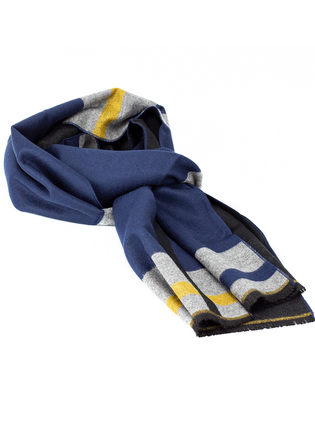 Чоловічий шарф у клітку синій LuxWear ms10011 (251712966)
