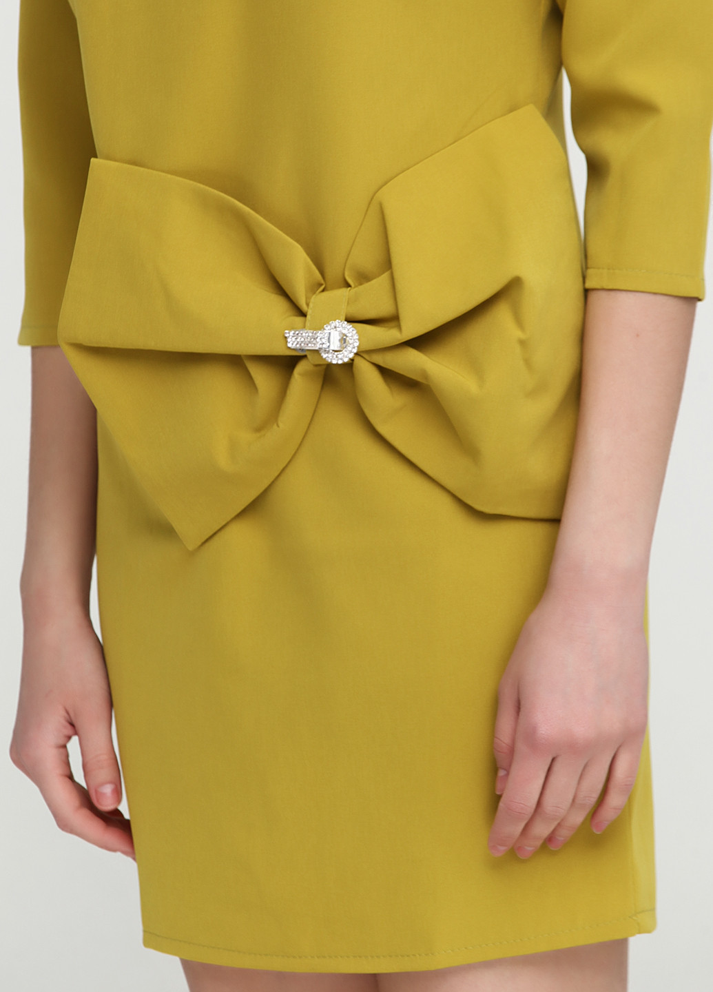 Зеленое кэжуал платье Elegance однотонное