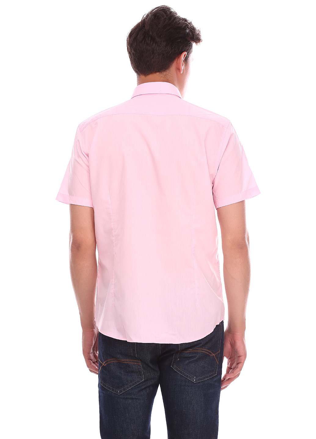 Розовая кэжуал рубашка однотонная Roventino с коротким рукавом
