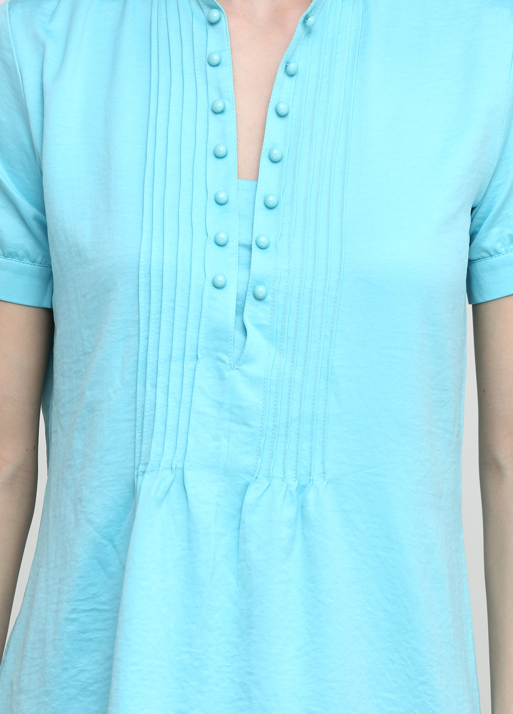 Світло-блакитна літня блуза No Brand