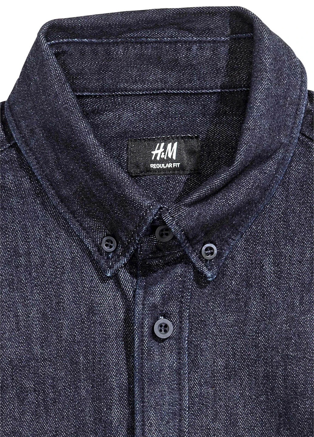 Темно-синяя джинсовая рубашка меланж H&M