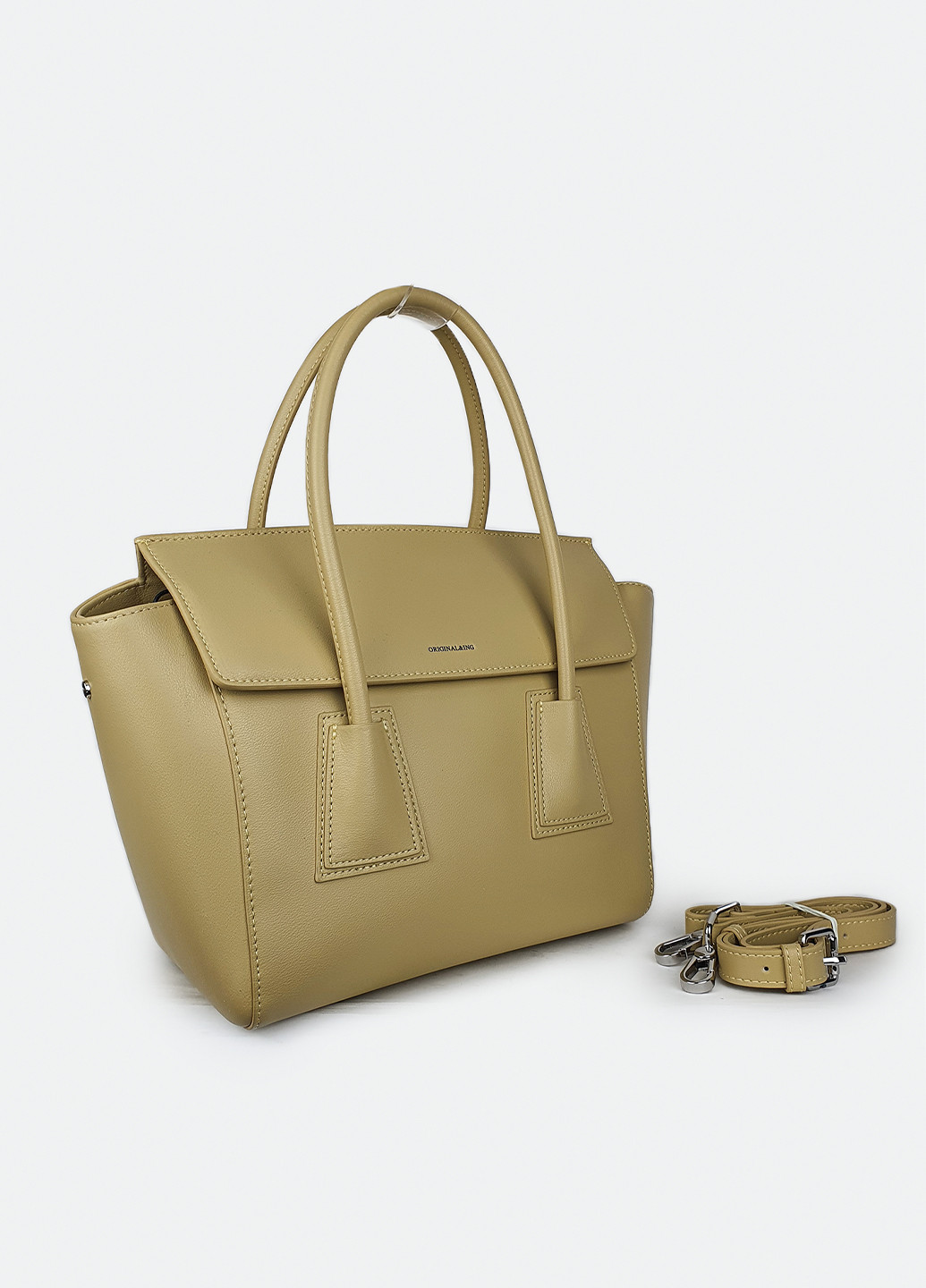 Желтая женская сумка большая кожаная каркасная Fashion (232986038)