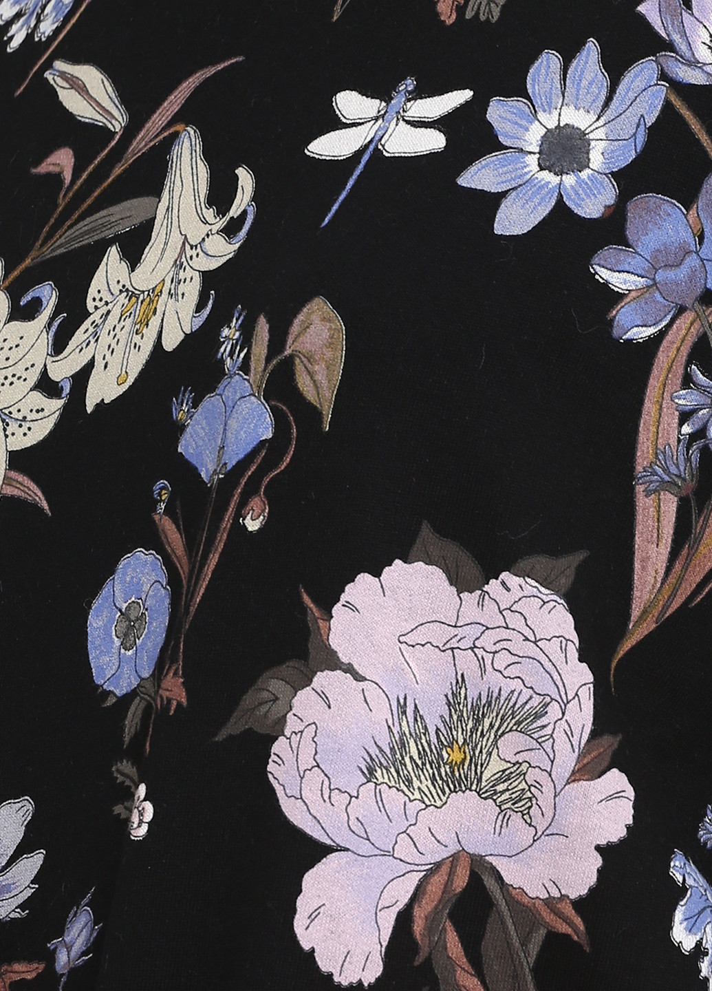 Свитшот H&M - крой цветочный черный кэжуал - (105410861)