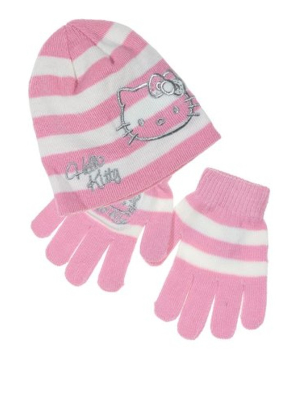 Рожевий демісезонний комплект (шапка, рукавички) Disney
