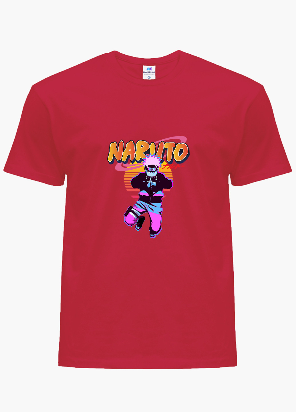 Красная демисезонная футболка детская наруто узумаки (naruto uzumaki)(9224-2629) MobiPrint