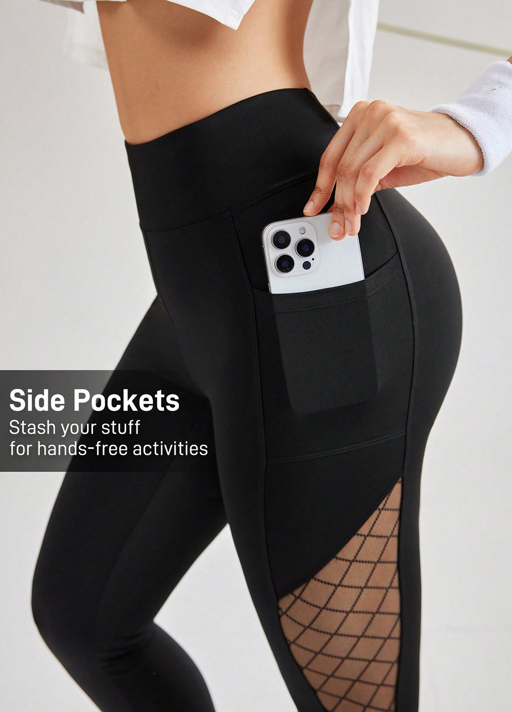 Черные демисезонные леггинсы SHEIN