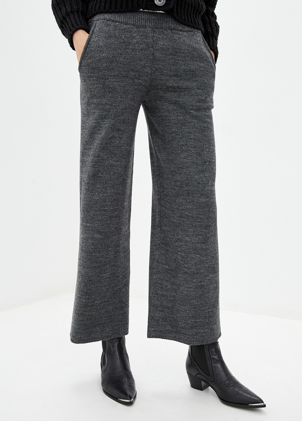 Темно-серые кэжуал демисезонные прямые брюки Sewel