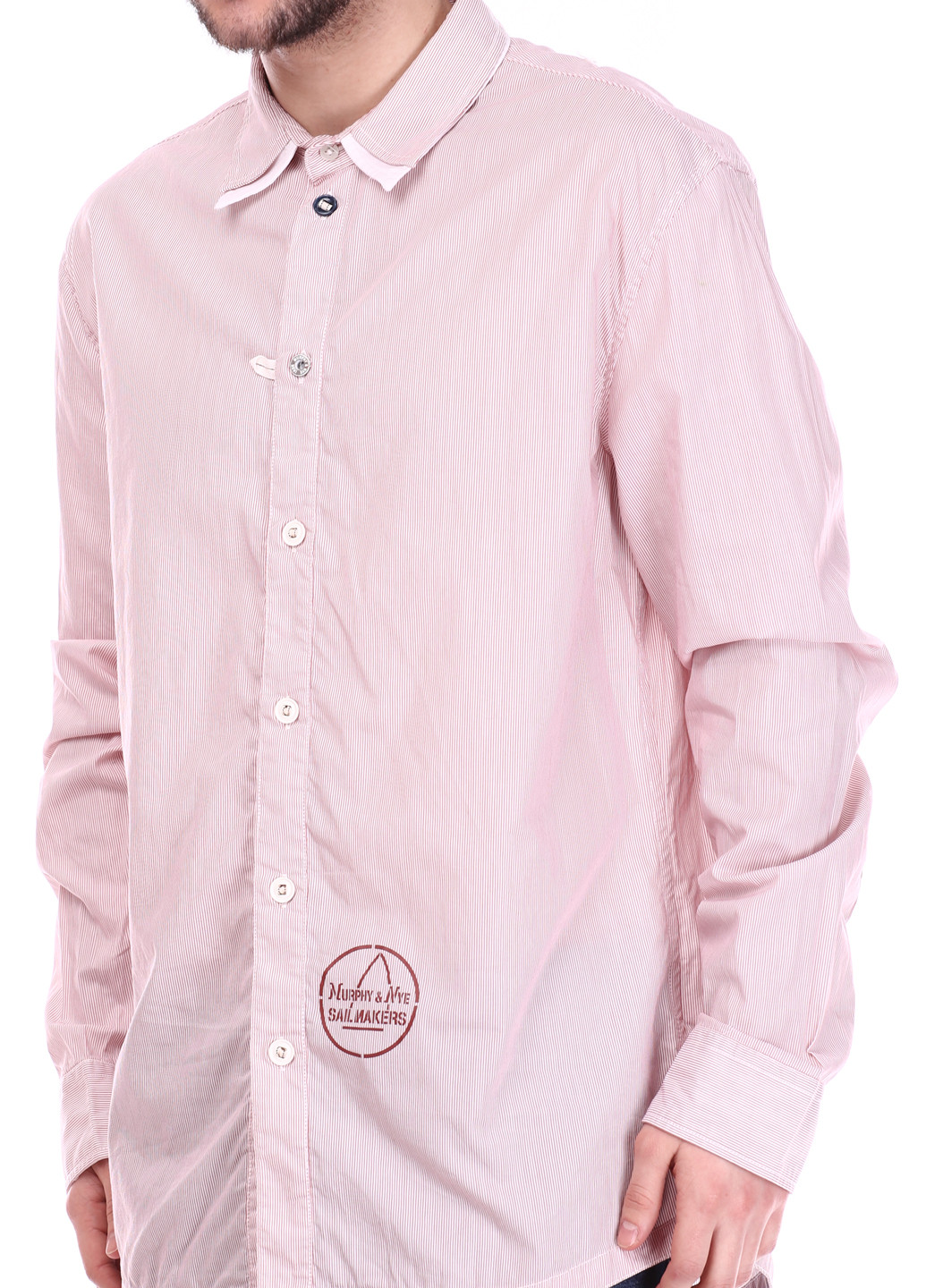 Розовая кэжуал рубашка однотонная Murphy & Nye с длинным рукавом