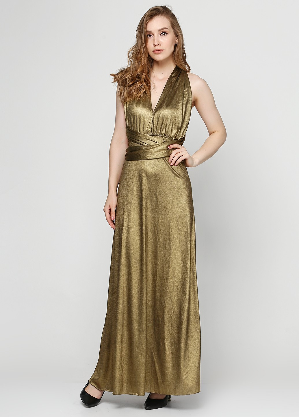 Золотой вечернее платье Mark однотонное